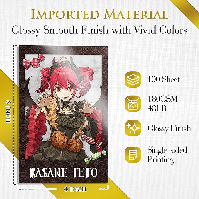 A-SUB Inkjet Glossy Photo Paper 4X6 Inches 48lb 180gsm Professional Glossy Photographic Paper for Inkjet Printers Dye Ink 100 Sheets-DeskLoop Office