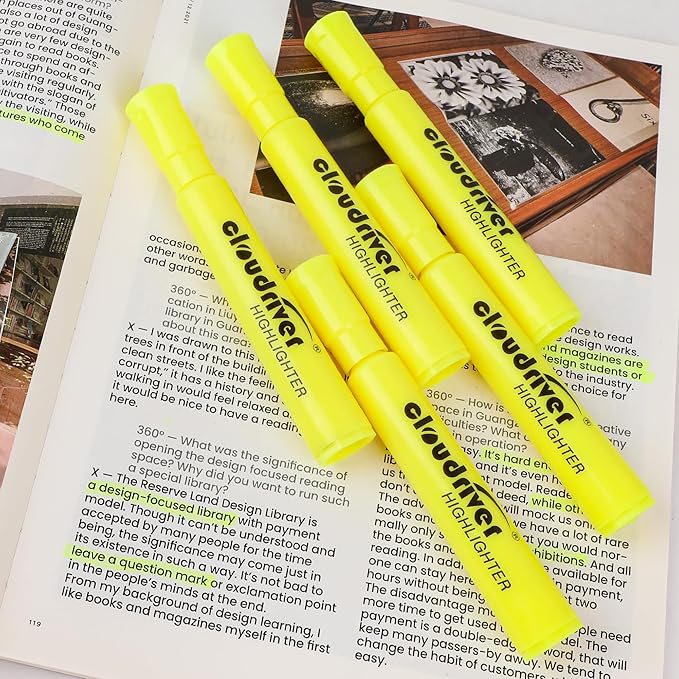 cloudriver Highlighters Bulk Pack of 78, Yellow Highlighter, Chisel Point, Quick Drying Ink, Highlighters Suitable For Classroom, Office And Shop-DeskLoop Office
