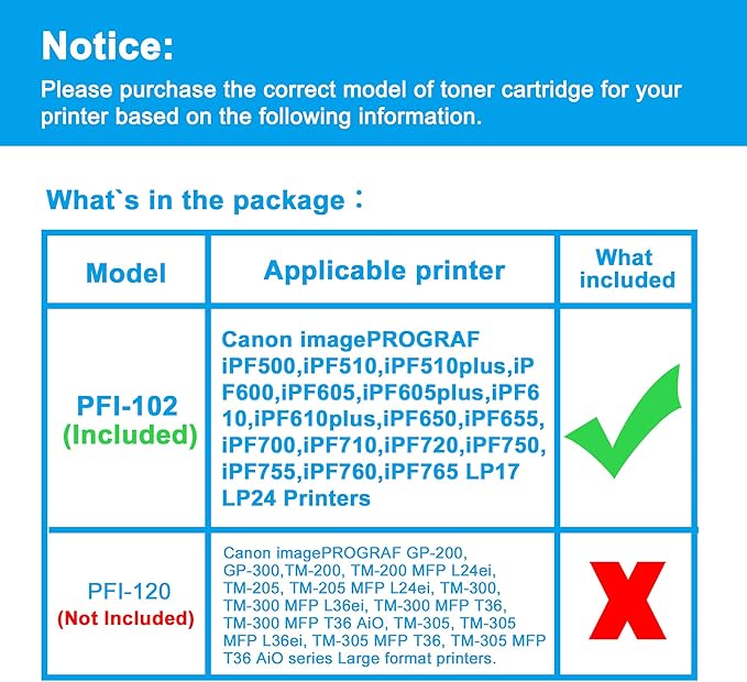 LCL Compatible Ink Cartridge Replacement for Canon PFI102 PFI-102 PFI-102MBK PFI-102BK PFI-102C PFI-102M PFI-102Y imagePROGRAF iPF500 iPF600 iPF605 iPF610 iPF650 iPF655 iPF700 iPF760 iPF765 (6-Pack)-DeskLoop Office