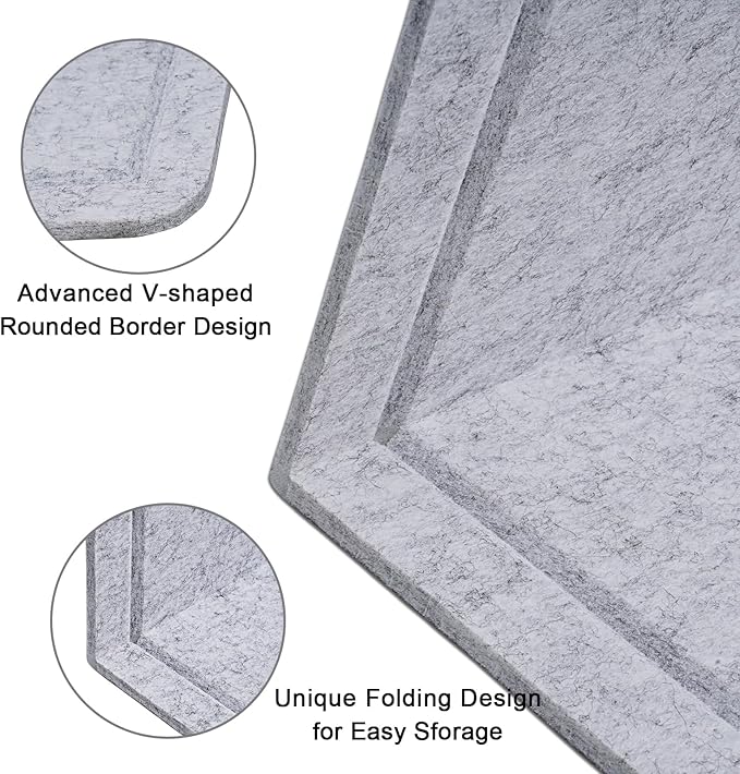 Large Bulletin Board - 48 X 36 inches Decorative Felt Pin Board - 4' x 3' Cork Board Alternative for Wall - Foldable Photo Board Self-Adhesive Vision Board Prayer Board with 30 Pushpins - Silver Gray-DeskLoop Office