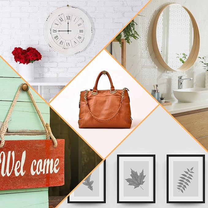 Ferraycle 40 Piece Double Headed Picture Hangers Nails 4 Size Long Thumb Tacks for Wall Hanging Decorative Nails Push Pins Picture Hooks for Drywall Photo Decor, 10/20/ 30/ 50lb(Bronze)-DeskLoop Office