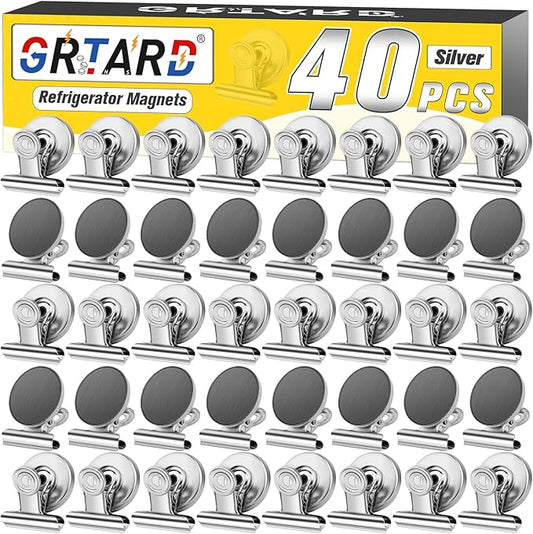 Grtard Magnetic Clips 40 Pack Fridge Magnets Clips Magnetic Hooks Clips, Strong Refrigerator Magnets Clips, Whiteboard Magnetic Clips, 1.2 Inch-DeskLoop Office