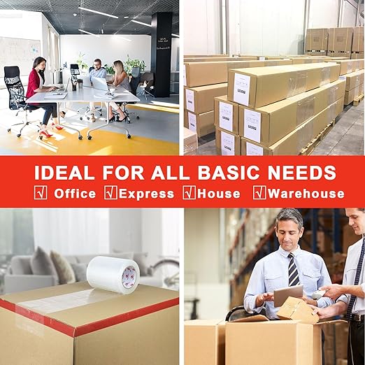BOMEI PACK Clear Shipping Tape 6" Wide, 6 inch x 110 Yards (330ft), Industrial Grade 6 inch Heavy Duty Packing Tape for Box Office Moving, Shipping and Mailing-DeskLoop Office