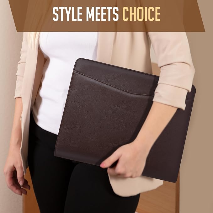 STYLIO Zipper Padfolio Portfolio Binder Organizer | Faux Leather Portfolio - Image 7