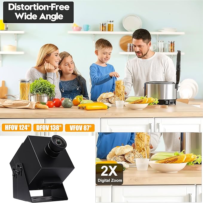 SVPRO 4K Webcam - USB HDMI Dual Output for Computer/Monitor/Projector/TV, Wide Angle Distortion-Free Streaming Webcam H.264 Security Camera-DeskLoop Office