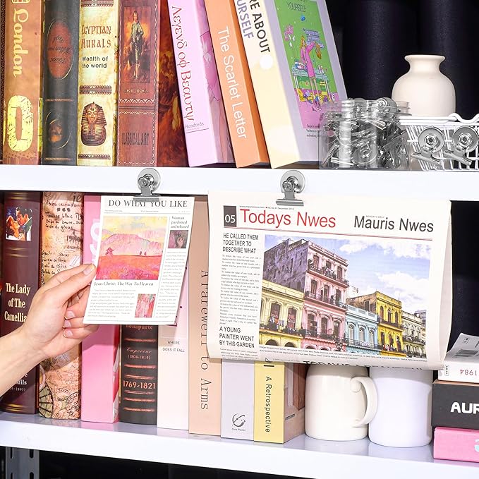 40 Pack Strong Magnetic Clips Heavy Duty, Fridge Magnet Clips, Refrigerator Magnet Clip, Whiteboard Magnets Clip, Non-Scratch Magnets, Locker Magnet for School, Office, Home, Kitchen-DeskLoop Office