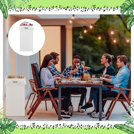 10 Pack 30 Gallon Corrugated Cardboard Trash Cans Bulk for Events Parties Disposable and Reusable Cans Bottle Recycling Bins with 20 Garbage Bags White Garbage Boxes for Outdoor Events-DeskLoop Office