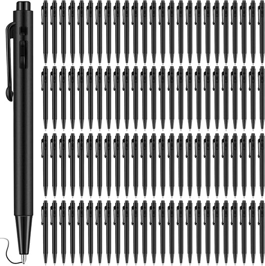 Eaasty 100 Pcs 4'' Mini Pen Bulk 0.7 mm Small Retractable Ballpoint Tiny Black Ink Pen Gel Pens with Clip Smooth Writing Pens for Pocket Journal Writing Office-DeskLoop Office