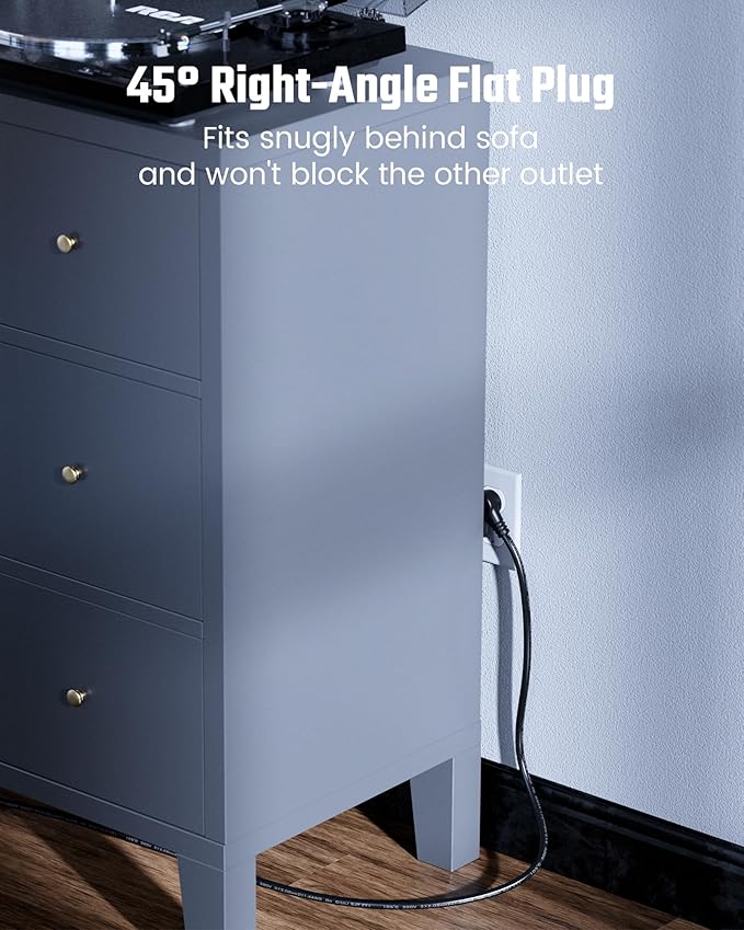 15 Ft Extension Cord Power Strips with Surge Protection, SUPERDANNY Surge Protector with 22 Outlets, 2 USB-C and 4 USB-A, 2100J, 15Ft Flat Plug Heavy Duty Extension Cord (1875W/15A) for Office, School-DeskLoop Office