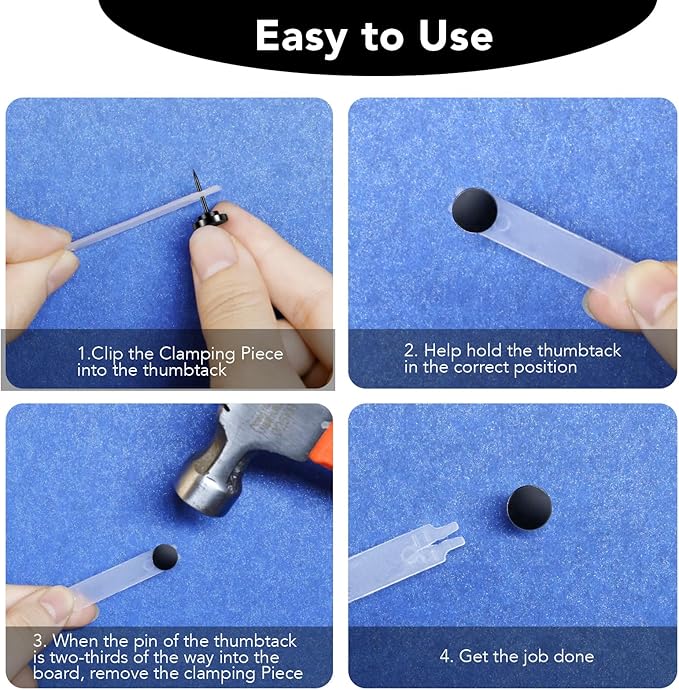 50 PCS Flat Push Pins for Cork Board, Black Metal Thumb Tacks for Wall Picture Photo Hanging, Board Posters Bulletin Maps, Office Home Decorative-DeskLoop Office