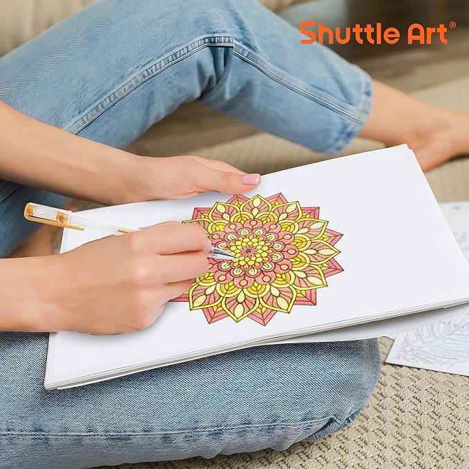 Shuttle Art 50 Pack Metallic Gel Pens, 25 Metallic Gel Pens Set with 25 Refills Perfect for Adult Coloring Books Doodling Drawing Art Markers-DeskLoop Office