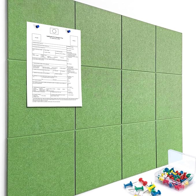 Cork Boards for Walls 48" x 36" Felt Board Alternative, 12 Pack Felt Wall Tiles Bulletin Board, Large Cork Board for Office Pin Board Tack Board Cork Boards-DeskLoop Office