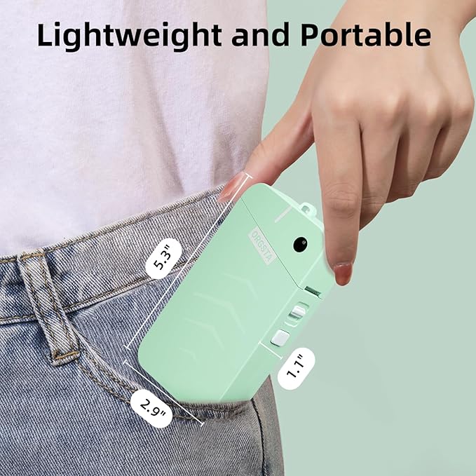 ORGSTA S001 Label Maker Machine with Tape, Portable Bluetooth Label Maker for Home and Office Organization, Thermal Label Printer Mini Label Maker with Multiple Templates, Green-DeskLoop Office