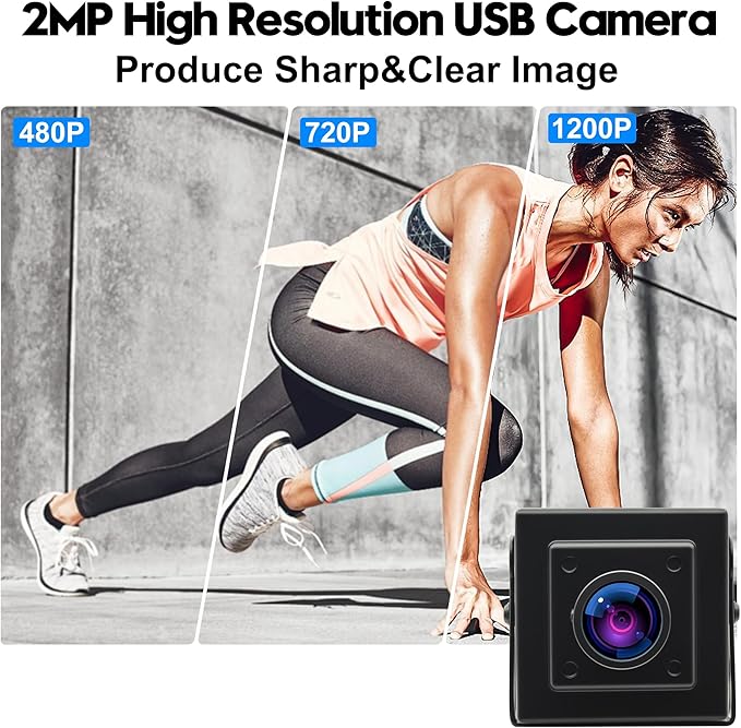 ELP Global Shutter USB Camera - Wide Angle Webcam for Computer & Laser Engraver - 1080P, 90fps, 120 Low Distortion Lens-DeskLoop Office