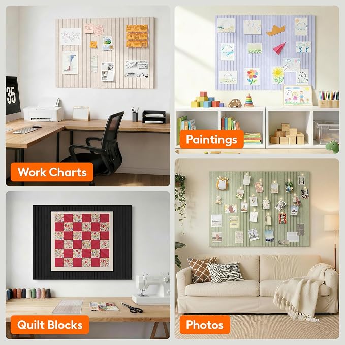 Lifewit Felt Slatted Bulletin Board, 9 Pack Self-Adhesive Panel, Cork Board - Image 9
