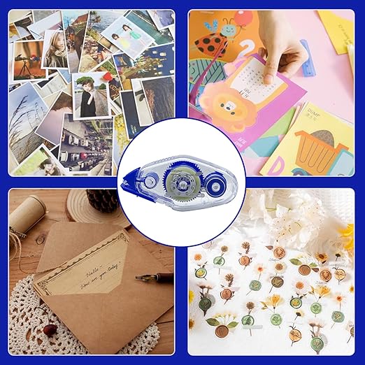 Tape Runner - Double Sided Adhesive with Dispenser Roller Included - Acid Free, Sticky, Clear & Transparent - Ideal for Scrapbooking, Crafts & More - Mini (197 inches per Cartridge), 20 Cartridges-DeskLoop Office