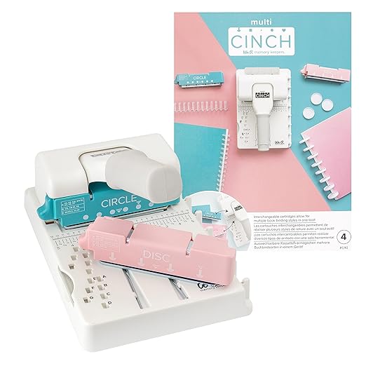 We R Memory Keepers Multi Cinch Kit (2 in 1 Circle & Disc) Book Binding Art Crafts Sewing Scrapbooking Journaling Printmaking Paper Craft Office Home Card Stock DIY Card Making Sticker Machine-DeskLoop Office