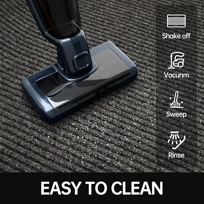 Front Door Mat, 4' x 6' Heavy Duty Indoor Outdoor Door Mat for Entryway, Commercial Door Mats Entrance, Low Profile Welcome Mats Non-Slip, Durable Rubber Backing Entry Mat for Patio, Home