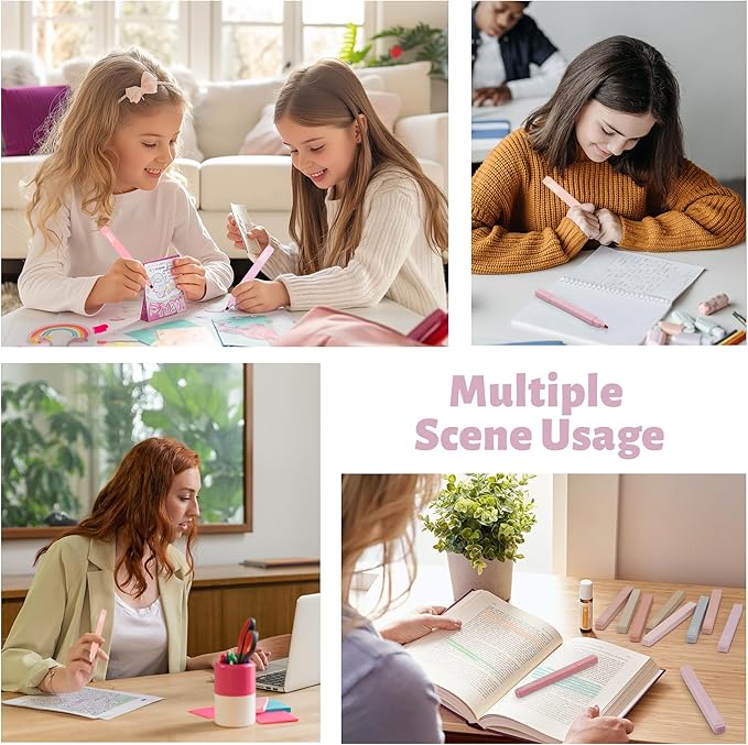 Highlighters Assorted Colors,10Pcs Pastel Highlighter No Bleed,Chisel Tip Bible Highlighters,Book Highlighter Bible Study Supplies-DeskLoop Office