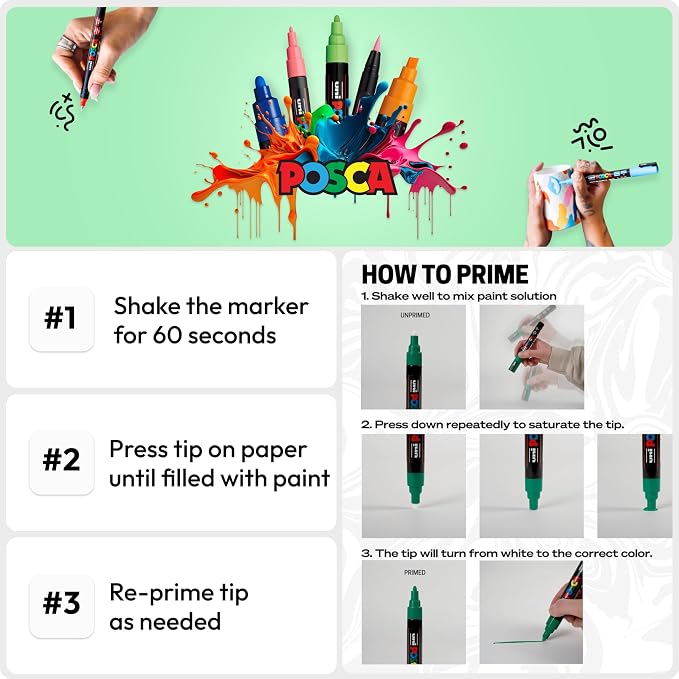 Uni Posca Paint Marker PC-5M Medium Bullet Standard Colors Set of 16 - Image 5