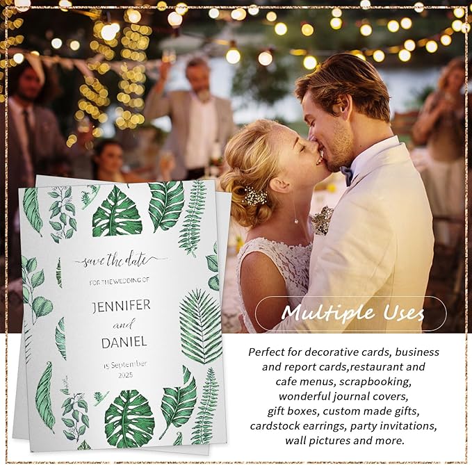 120 Sheets Silver Shimmer Cardstock 8.5 x 11 Inch Metallic Paper, 250gsm/92lb Double Sided Silver Card Stock Pearlescent Paper for Invitations, Certificates, Crafts, DIY Cards-DeskLoop Office