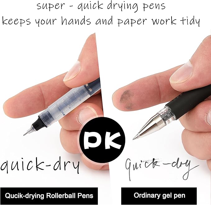 RIANCY Liquid Ink Rollerball Gel Pens, 0.5mm Extra Fine Point Tip, 24ct Assorted Colors, Smooth Writing No Smear No Bleed, Vibrant for Journaling, Drawing, Sketching, School Notes & Art Supplies-DeskLoop Office