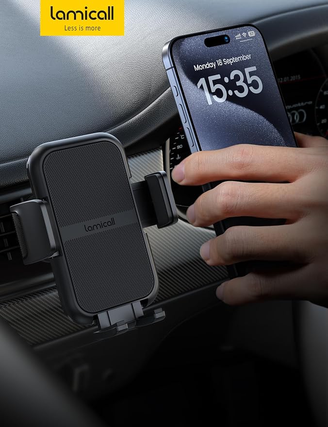 Lamicall 2026 Wider Clamp & Metal Hook Car Phone Holder Vent Phone Holders - Image 7
