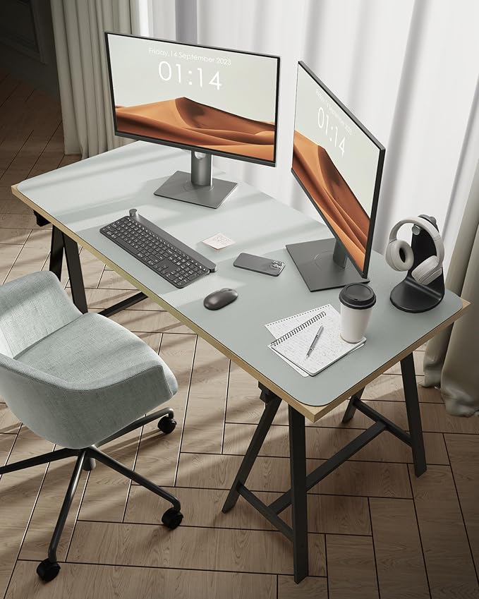 YSAGi Leather Desk Protector, Office Mat, Large Mouse Mat, Non-Slip PU Leather Blotter, Laptop Desk Pad, Waterproof Writing Pad for Office and Home (Grayish Green, 47.2" x 23.6")-DeskLoop Office