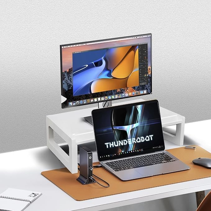 Monitor Stand Riser – 16-Inch Computer Monitor Stand with Multifunctional Slot, Multi-Purpose Desktop Storage for Laptop, Printer, TV-DeskLoop Office