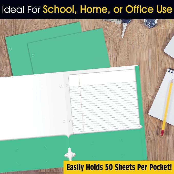2 Pocket Portfolio Folders, 25 Pack, Trendy Cool Colors, Fits Letter Size Paper - Image 5