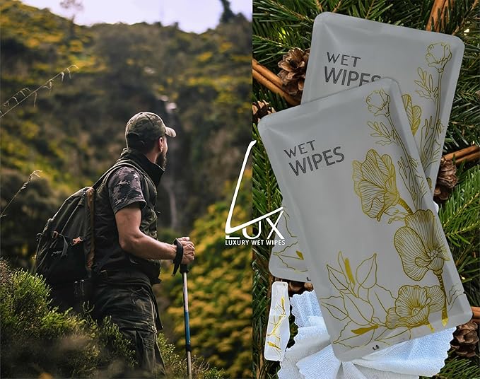 Luxury Wet Wipes, 100 Individually Wrapped Microfiber Textured Non-Scented Personal Hygiene Cleansing Wipes for women and men. Clean and refresh at the gym, camping, outdoors, and sporting events.-DeskLoop Office