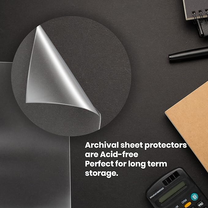 Performore 25 Pack of 8.5x14 Legal Size Heavyweight Long Clear Sheet Protectors, Plastic Legal Paper Sleeves, Clear Archival Quality for Binders Documents
