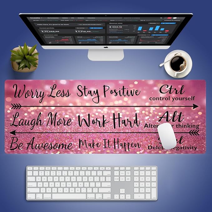 Stay Positive Work Hard with Arrows Large Mouse Pad, Motivational, 31.5" x 11.8" - Image 6
