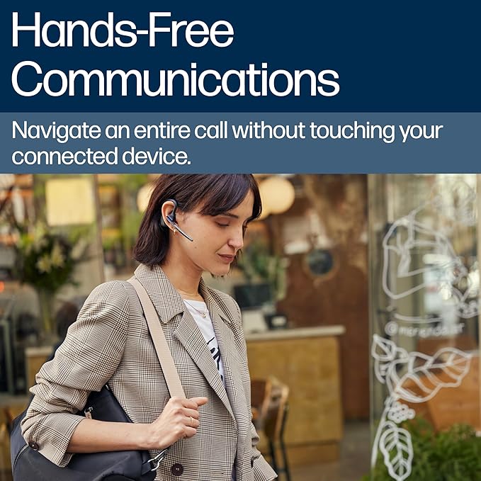 POLY HP Voyager Legend 30 - Bluetooth Monaural Headset - Discreet Boom & 4 Noise-Canceling Mics, WindSmart Technology, All-Day Comfort, Seamless Connectivity, Smart Sensors & Call Controls, Black-DeskLoop Office