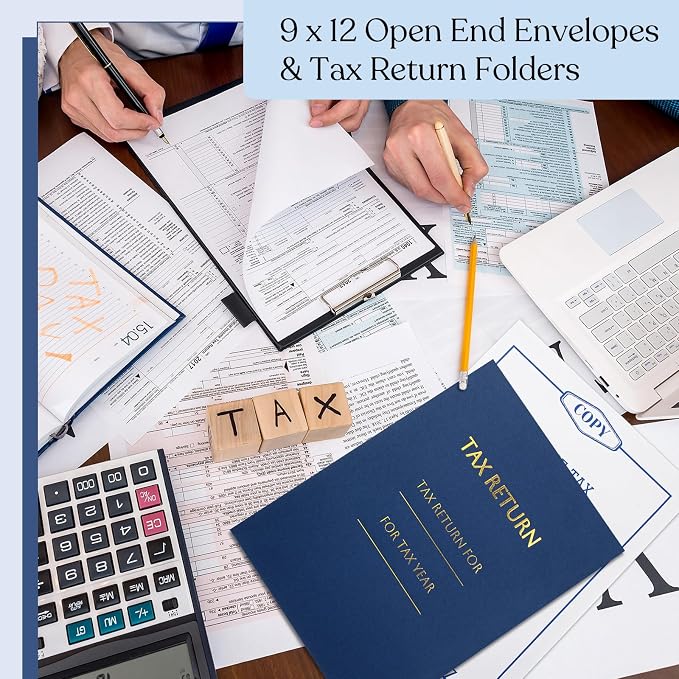 Skyygemm 50 Pcs 9 x 12 Inch Tax Return Envelopes and Tax Return Folders Set 25 - Image 6