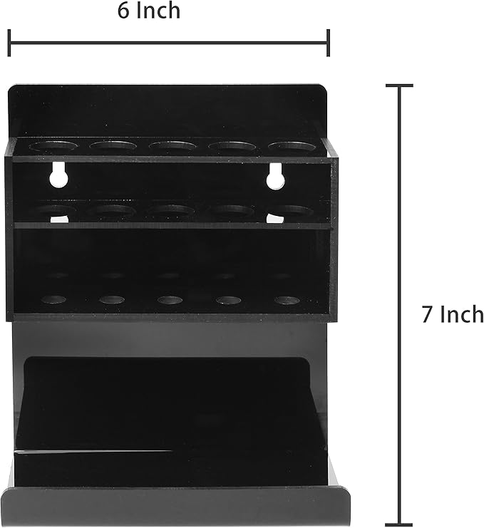 MyGift Dry Erase Marker Holder 10 Slots Whiteboard Marker Holder for Wall Dry Erase Eraser Holder Wall Mount Black-DeskLoop Office