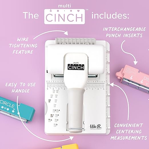 We R Memory Keepers Multi Cinch Kit (2 in 1 Circle & Disc) Book Binding Art Crafts Sewing Scrapbooking Journaling Printmaking Paper Craft Office Home Card Stock DIY Card Making Sticker Machine-DeskLoop Office