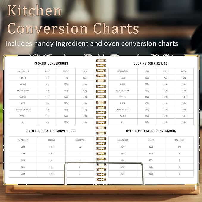 GOLDPEI Blank Recipe Book to Write in Your Own Recipes, Blank Cookbook with 175 Pages for Family Cooking Lover, Recipe Notebook with Tab Sticker Sheets, Recipe Journal, Hardcover, 7.5" x 9.5"-DeskLoop Office