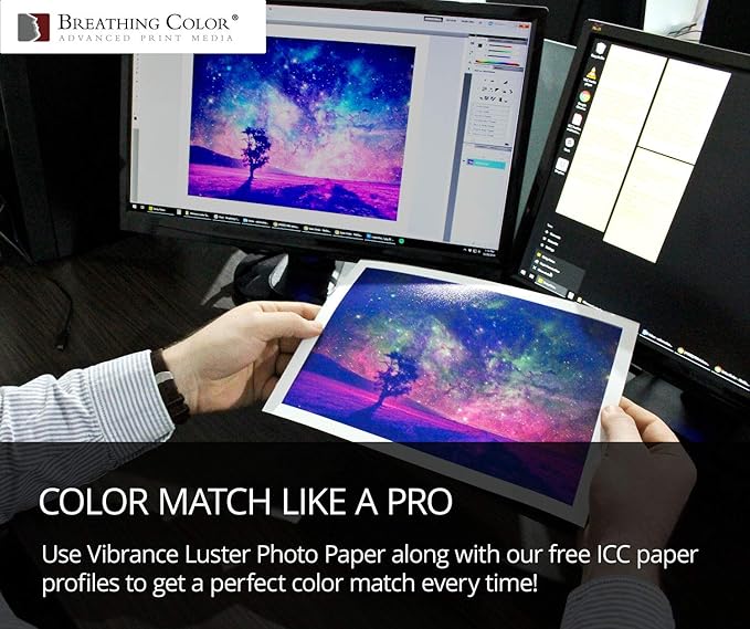 Vibrance Luster Photo Printer Paper 10 mil 255 gsm Luster Finish Premium Photo Paper Sheets 17 inches x 22 inches 50 sheets Works with All Inkjet Printers Including Professional Makes and Models-DeskLoop Office