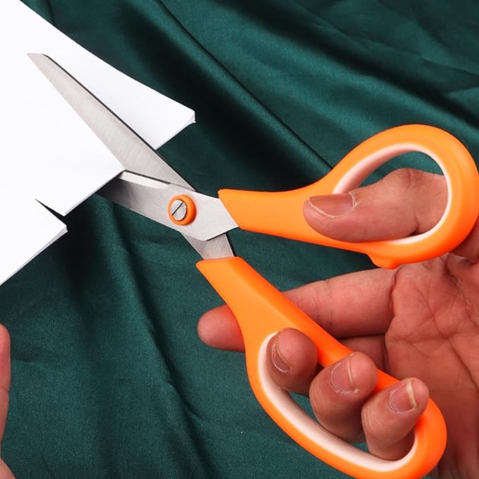 Black-Purple Scissors Pack, Rkqoa 8" Adult Scissors All Purpose - Comfort-Grip Sharp Shears for Office School Sewing Fabric Craft Art Supplies, Teacher/Class Everyday use, Classroom Must have-DeskLoop Office