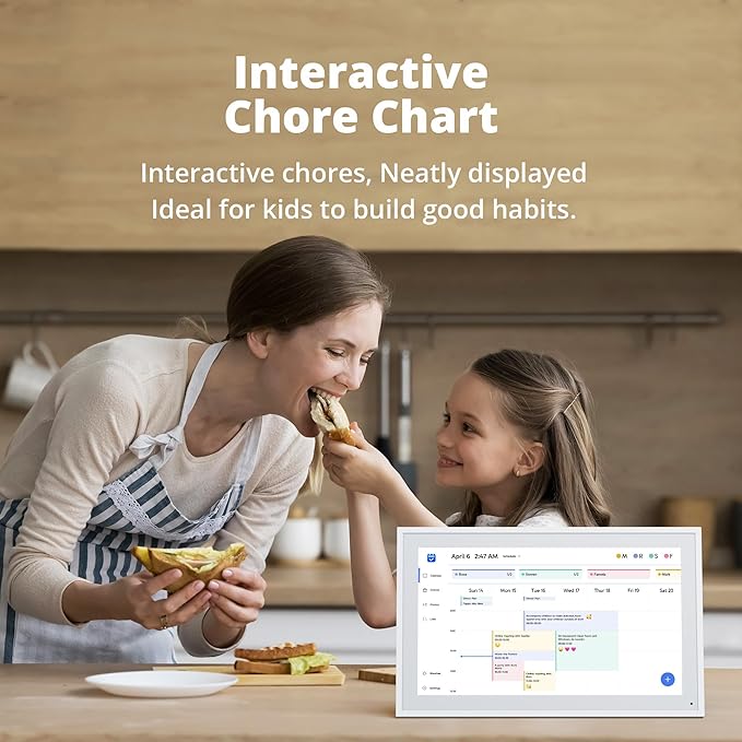 Digital Calendar 15.6" Chore Chart – 1080P Full HD Interactive Touchscreen, Smart Family Planner, Hearth Display Digital Wall & Desk Mountable for Seamless Scheduling-DeskLoop Office