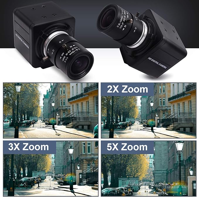 SVPRO 2.8-12mm Manual Zoom Lens 1080P Full HD Webcam Wide Angle Portable PC Computer USB Camera for Streaming with CMOS OV2710 Sensor for Windows,Android,Linux, MAC OS,1/4 Inches Screw Mount