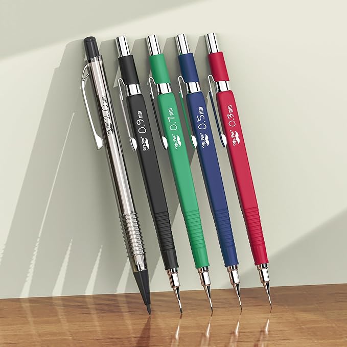 Mr. Pen Mechanical Pencil Set with Lead and Eraser Refills, 5 Sizes - 0.3, 0.5, 0.7, 0.9 and 2 Millimeters, Drafting, Sketching, Illustrations, Architecture, Back to School Supplies-DeskLoop Office