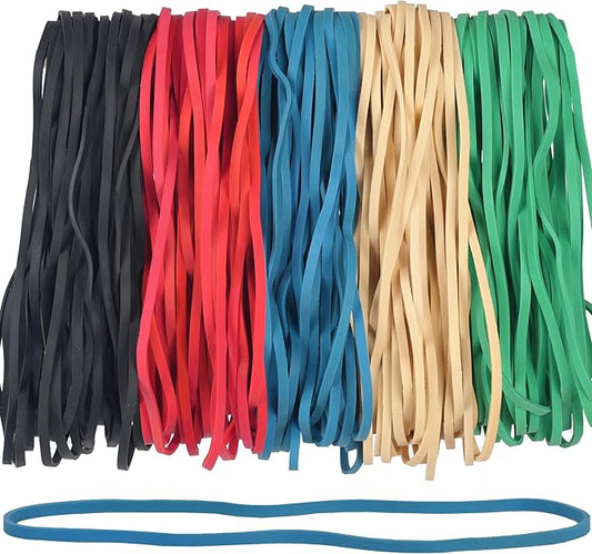 Rubber Bands Garbage Can Bands Elastic Large Size #117B 120 Pcs Trash Can Bands Elastics Bands 7 inch Assorted Color For Office Supplies Home-DeskLoop Office