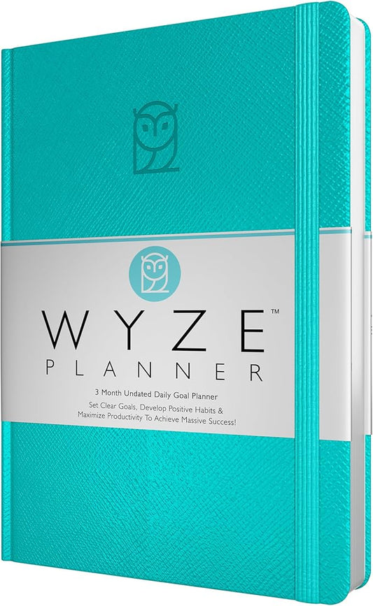 Undated Daily Planner – 3-Month A5 Productivity Organizer with Full Page Per Day, Hourly Schedule, Goal Setting, Habit Tracker, Weekly & Monthly Pages – Hardcover Time Management Notebook (Turquoise)-DeskLoop Office