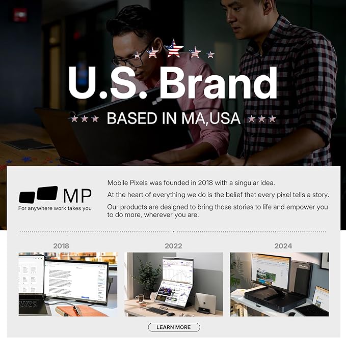 Mobile Pixels Geminos (2 x 24 inch) IPS Dual Stacked Computer Monitors with 65W USB-C Charging, 1080P Webcam&Speakers, All-Inclusive Workstation PC Monitor, USB-A/USB-C/HDMI, Ergo Design(2 Monitors)-DeskLoop Office