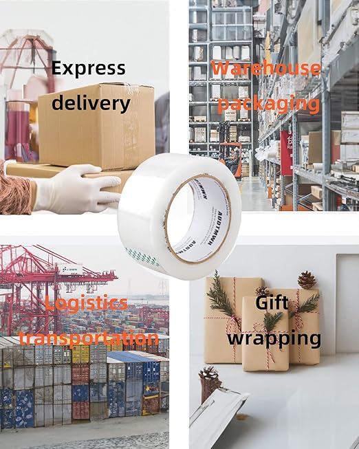 Packing Tape Refills, Clear, Packaging Tape Heavy Duty Designed for Moving, Shipping and Packing, Mailing,1.88" x 60 yds, 2 Rolls-DeskLoop Office