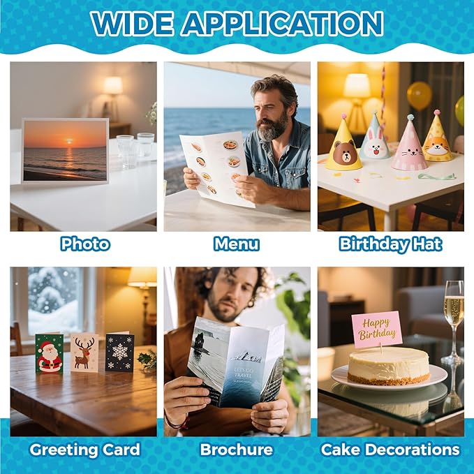 Glossy Photo Paper for Printer - 20 Sheets 8.3 x 11.7 In Inkjet Photo Printer Paper, Instant Dry Single-sided Printing Picture Paper for DIY Picture Wall, Greeting Card, Menu, Brochure, Decors-DeskLoop Office