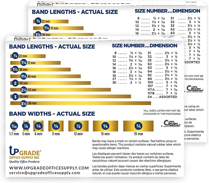 Upgrade Office Supply UPG22964PK2 Rubber Bands, Size 64 (3-1/2 x 1/4), 160 Bands, 1/4 lb 2-Box, USA-DeskLoop Office