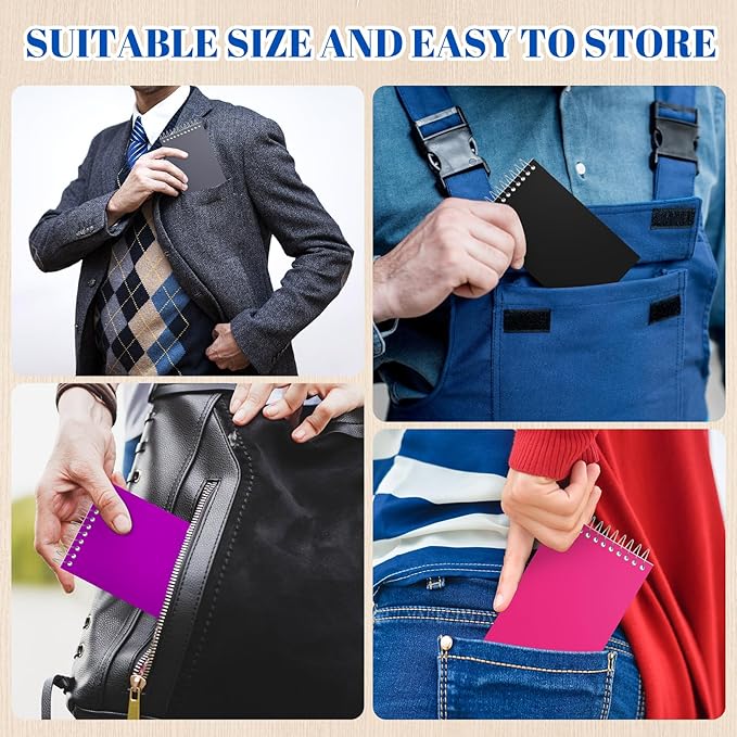 72 Pcs Small Pocket Notebooks 3 x 5 Inch Mini Memo Spiral Notepads Top Bound College Ruled Lined Note Pads for Back School Office Journaling Noting, 75 Sheets/Pad (Rainbow)-DeskLoop Office